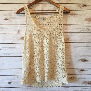 Anthropologie Ecote crochet lace tank